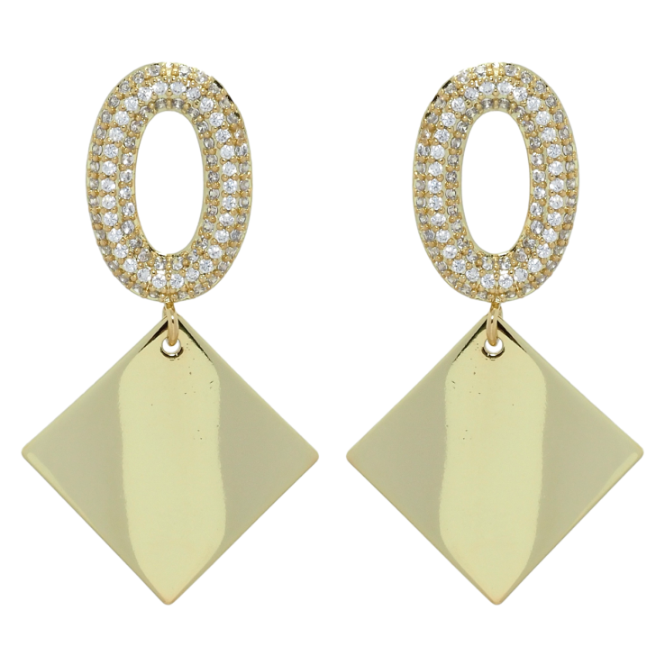 Серьги Xuping QQMM Позолота 14K пусеты Ромбовые подвески фото №23