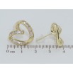 Серьги Xuping QQMM Позолота 14K пусеты Сердечки с цирконием фото №2