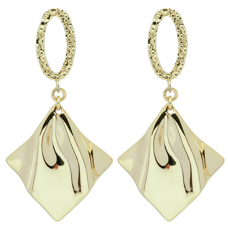 Серьги Xuping QQMM Позолота 14K пусеты Ромбовые подвески фото №2