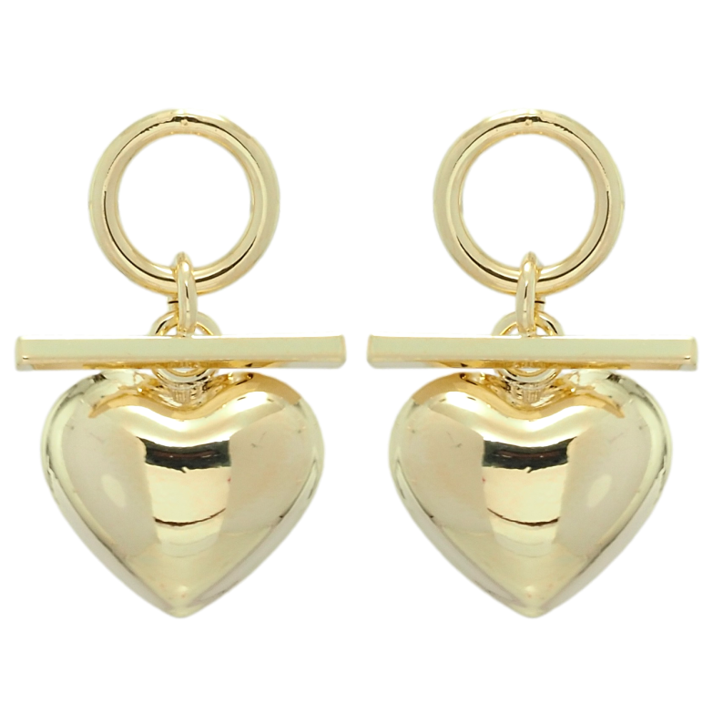 Серьги Xuping QQMM Позолота 14K пусеты Подвески сердечки фото №1