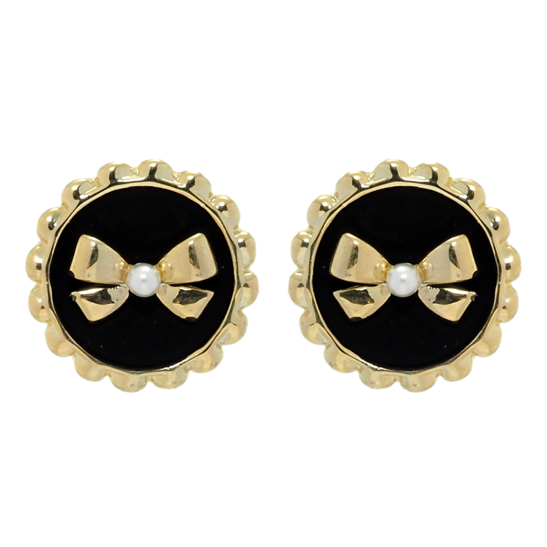 Серьги Xuping QQMM Позолота 14K пусеты Банты в колечках ø 14мм фото №1