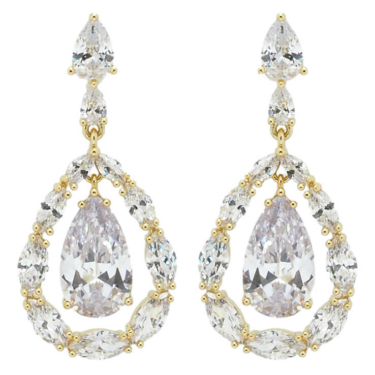 Серьги Xuping QQMM Позолота 14K пусеты Декоративные кристальные подвески фото №19