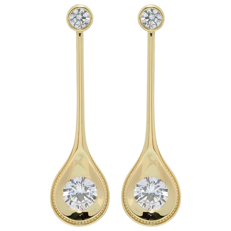 Сережки Xuping QQMM Позолота 14K пусети Підвіски з фіанітами фото №18