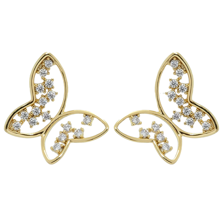 Сережки Xuping QQMM Позолота 14K пусети Метелики з цирконієм фото №15