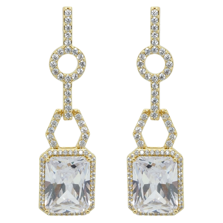 Серьги Xuping QQMM Позолота 14K пусеты Изящные подвески с цирконием фото №21