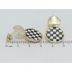 Серьги Xuping QQMM Позолота 14K пусеты Шахматный орнамент фото №2