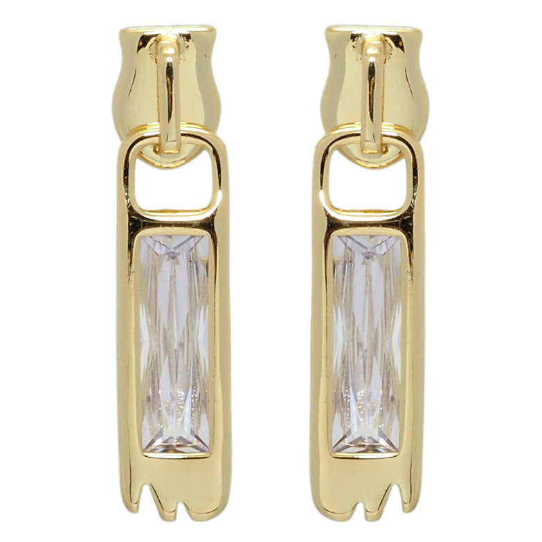 Сережки Xuping QQMM Позолота 14K пусети Бігунки з фіанітами фото №14