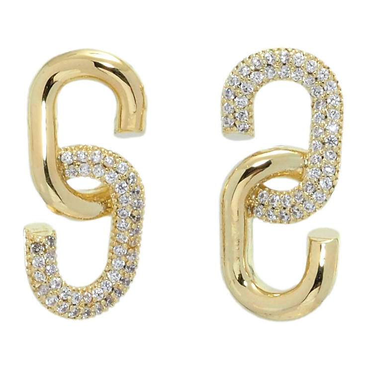 Сережки Xuping QQMM Позолота 14K пусети Інкрустація цирконієм фото №5