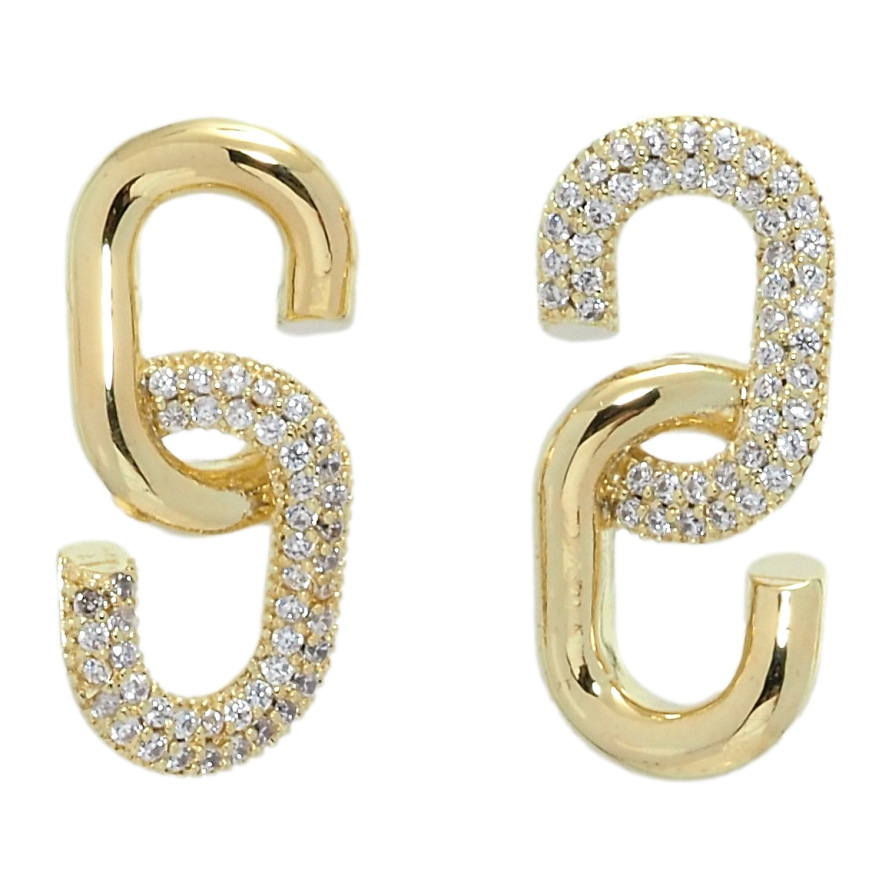 Сережки Xuping QQMM Позолота 14K пусети Інкрустація цирконієм фото №1