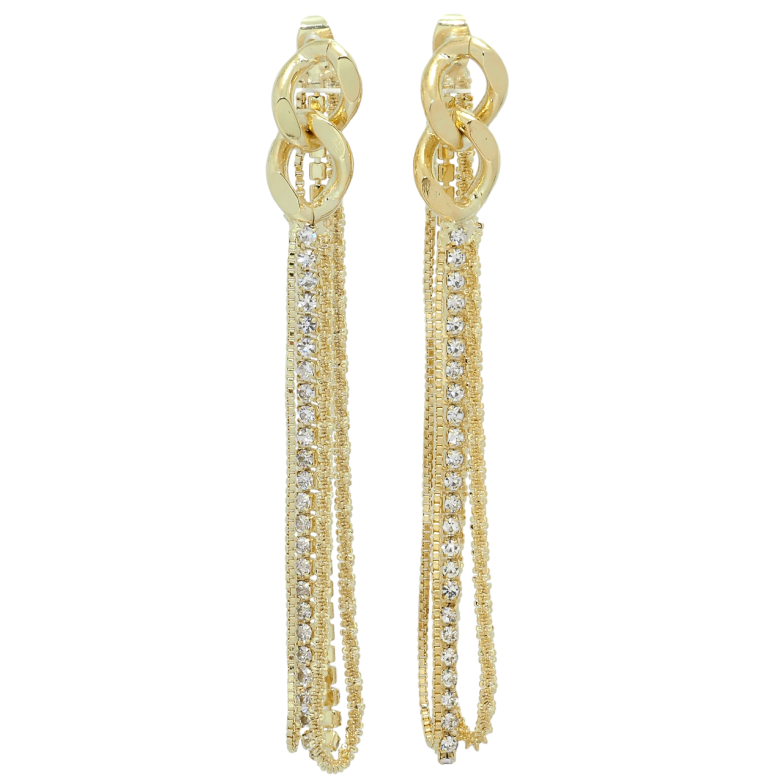 Серьги Xuping QQMM Позолота 14K пусеты Подвески из цепочек фото №3