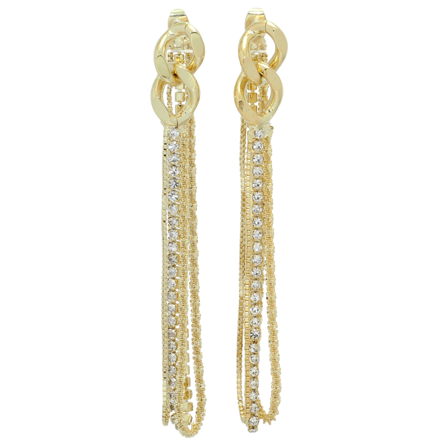 Серьги Xuping QQMM Позолота 14K пусеты Подвески из цепочек фото №1