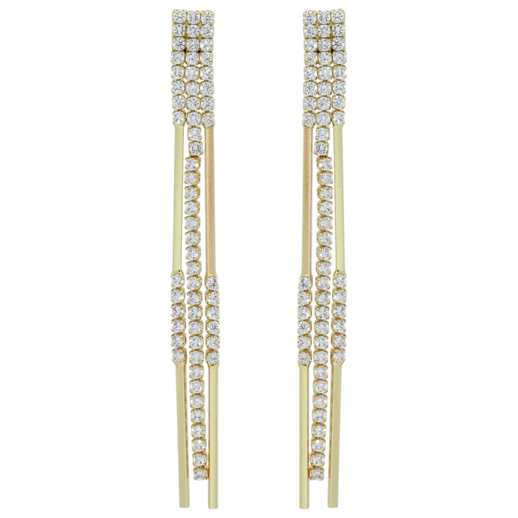 Серьги Xuping QQMM Позолота 14K пусеты Подвески из цепочек с цирконием фото №3