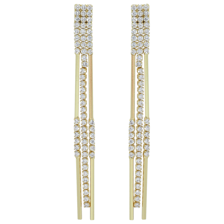 Сережки Xuping QQMM Позолота 14K пусети Підвіски з ланцюжків з цирконієм фото №3