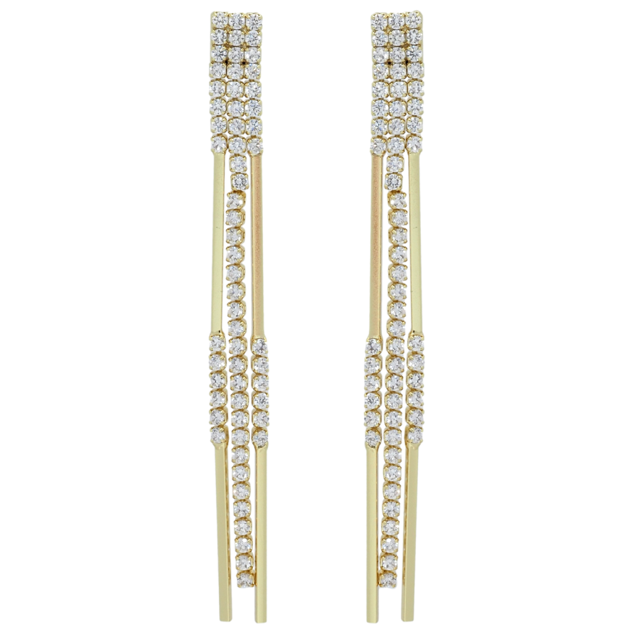 Серьги Xuping QQMM Позолота 14K пусеты Подвески из цепочек с цирконием фото №1