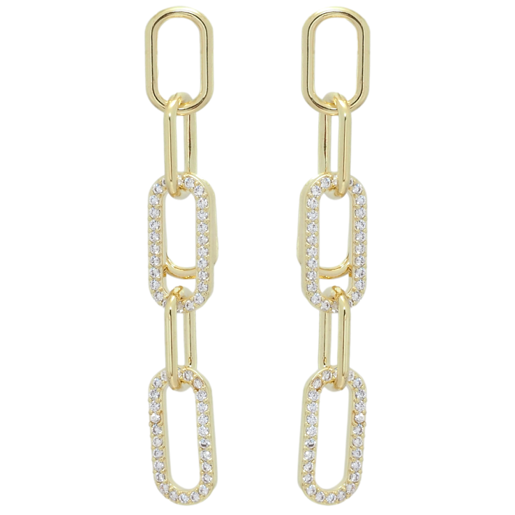 Сережки Xuping QQMM Позолота 14K пусети Ланцюжки з цирконієм фото №6