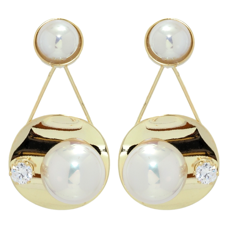 Серьги Xuping QQMM Позолота 14K пусеты Подвески с жемчужинами фото №12