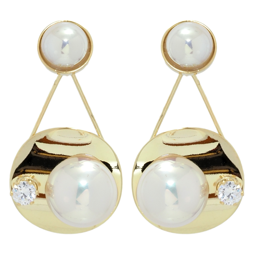 Серьги Xuping QQMM Позолота 14K пусеты Подвески с жемчужинами фото №1