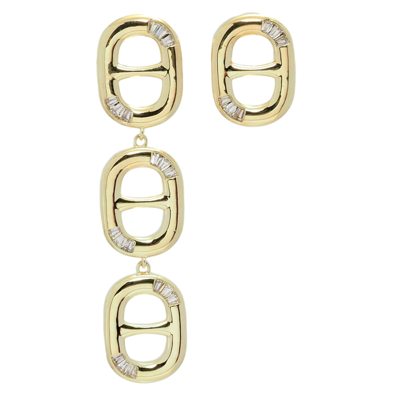 Серьги Xuping QQMM Позолота 14K пусеты Ассиметричные подвески фото №1