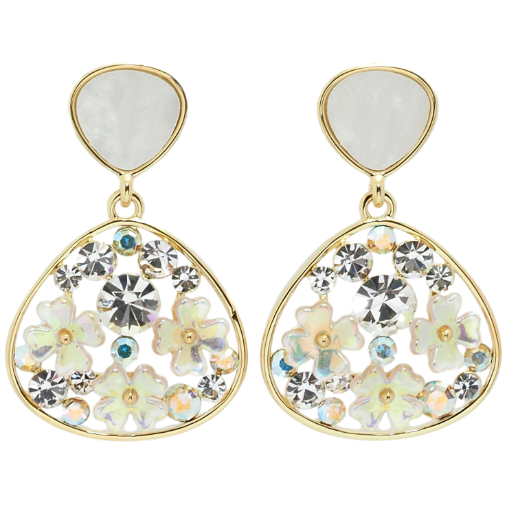 Сережки Xuping QQMM Позолота 14K пусети Квіткові підвіски з цирконієм фото №16