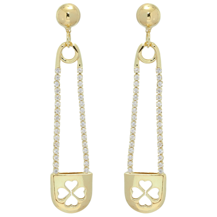 Серьги Xuping QQMM Позолота 14K пусеты Подвески булавки с цирконием фото №5