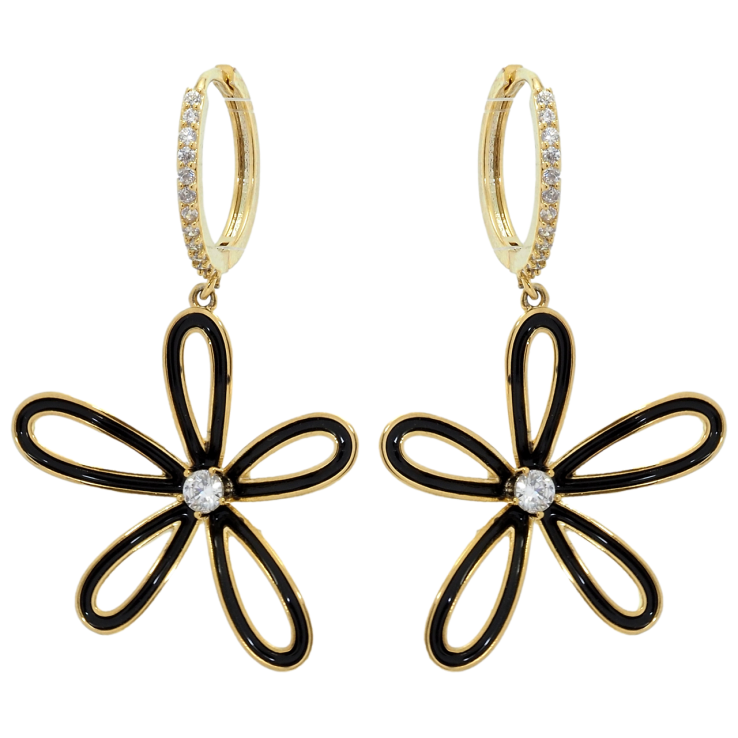 Сережки Xuping QQMM Позолота 14K підвіски на колечках Квіточки з покриттям емаллю фото №17 Сережки Xuping QQMM Позолота 14K підвіски на колечках Квіточки з покриттям емаллю фото №17