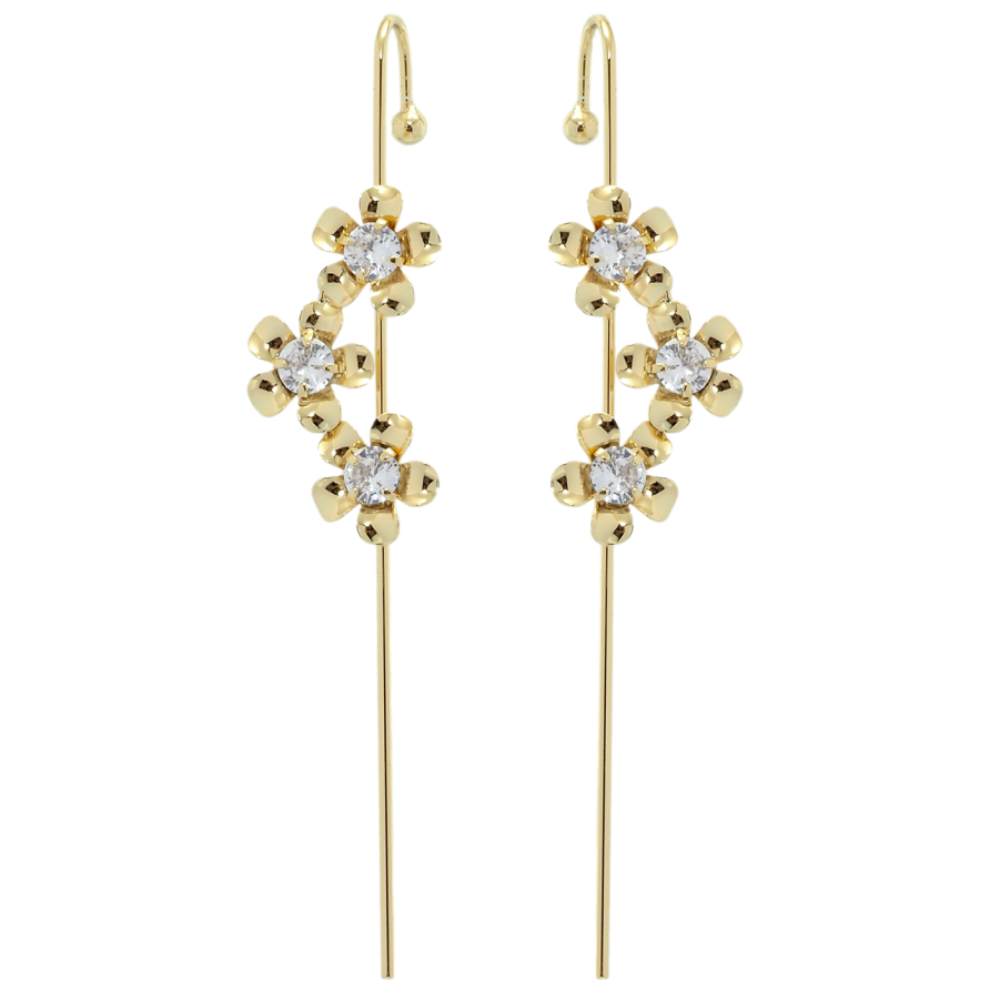 Сережки Xuping QQMM Позолота 14K кафи-голка Квіточки фото №1