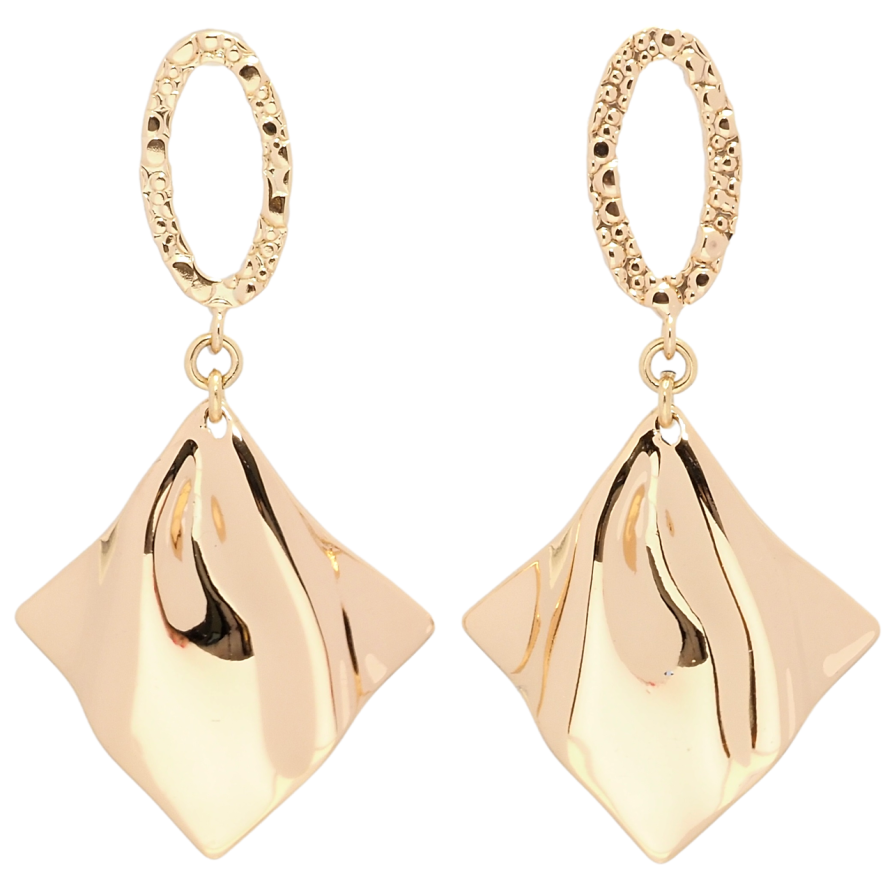 Серьги Xuping QQMM Позолота 18K пусеты Ромбовые подвески фото №1