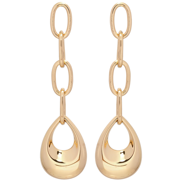 Серьги Xuping QQMM Позолота 18K пусеты Капельки на цепочках фото №13