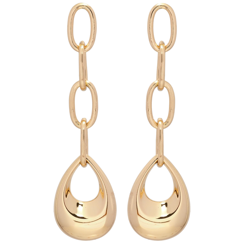 Серьги Xuping QQMM Позолота 18K пусеты Капельки на цепочках фото №7