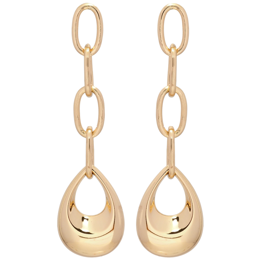 Серьги Xuping QQMM Позолота 18K пусеты Капельки на цепочках фото №1