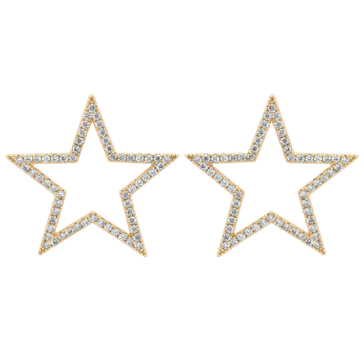 Серьги Xuping QQMM Позолота 18K пусеты Звезды с цирконием фото №15