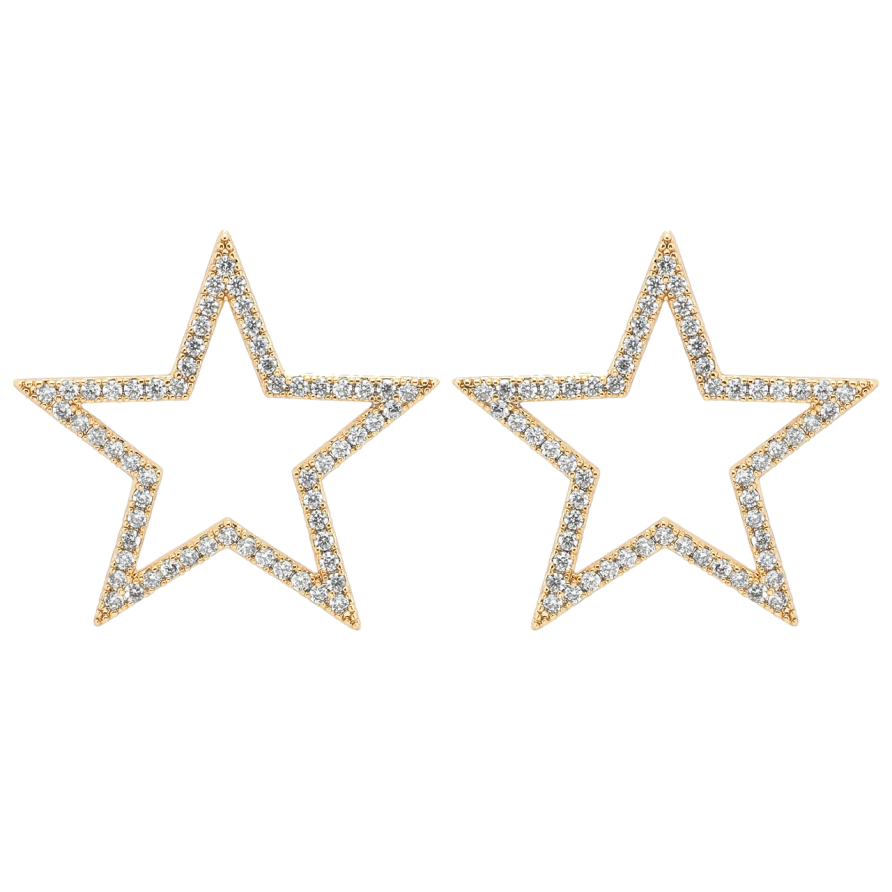 Серьги Xuping QQMM Позолота 18K пусеты Звезды с цирконием фото №1