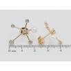 Серьги Xuping QQMM Позолота 18K пусеты Декоративные с цирконием и жемчугом фото №2