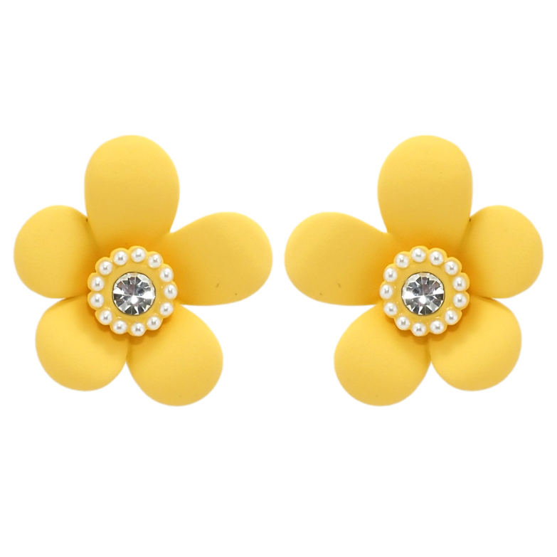 Серьги Xuping QQMM Родий пусеты Желтые цветочки с покрытием Soft-touch фото №10