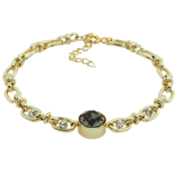 Браслет Xuping QQMM Позолота 14K Ланцюжок зі вставкою чорний фіаніт довжина з дод.ланцюжком 16.5-19см х 5мм фото №17