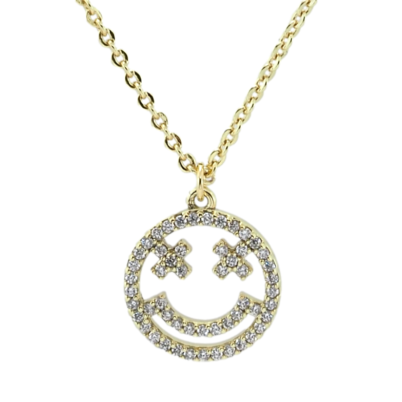Підвіска на ланцюжку Xuping QQMM Позолота 14K Смайл довжина 42-47см х 1мм, ø 12мм фото №1