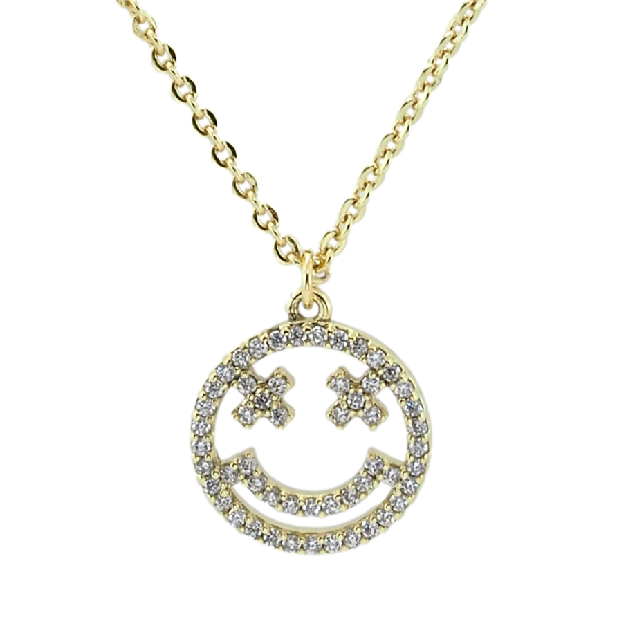 Підвіска на ланцюжку Xuping QQMM Позолота 14K Смайл довжина 42-47см х 1мм, ø 12мм фото №1