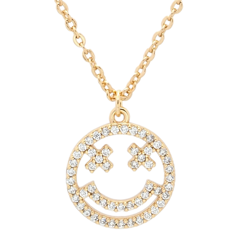 Підвіска на ланцюжку Xuping QQMM Позолота 18K Смайл довжина 42-47.5см х 1мм; ø 12мм фото №1