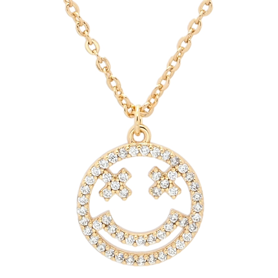 Подвеска на цепочке Xuping QQMM Позолота 18K Смайл длина 42-47.5см х 1мм; ø 12мм фото №1