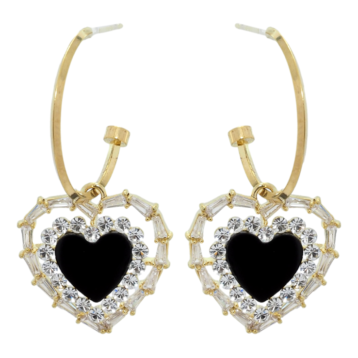 Сережки Xuping JEAN GOUJON Позолота 14K пусети Сердечки з кристалами фото №14