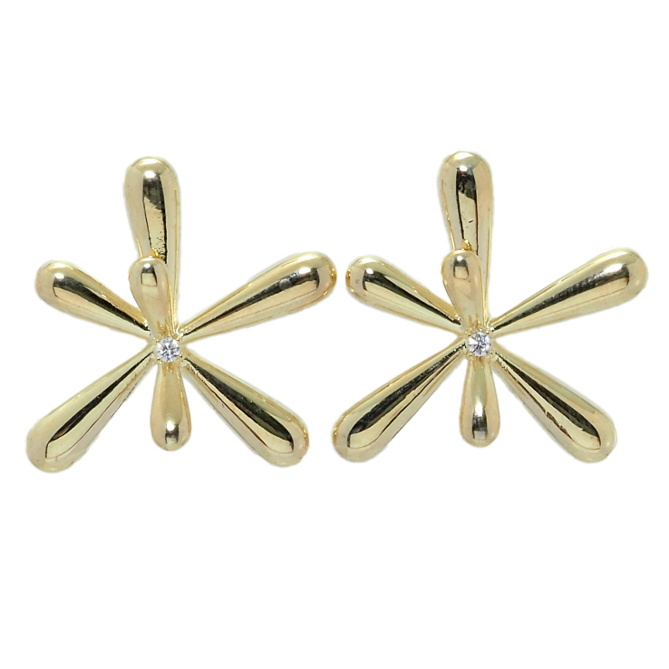 Сережки Xuping JEAN GOUJON Позолота 14K пусети Фантазійні квіточки фото №11