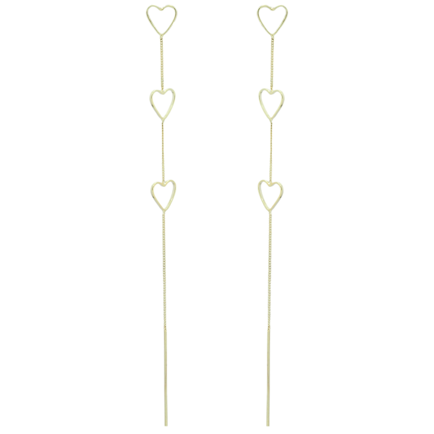 Сережки Xuping JEAN GOUJON Позолота 14K пусети Підвіски серця фото №1