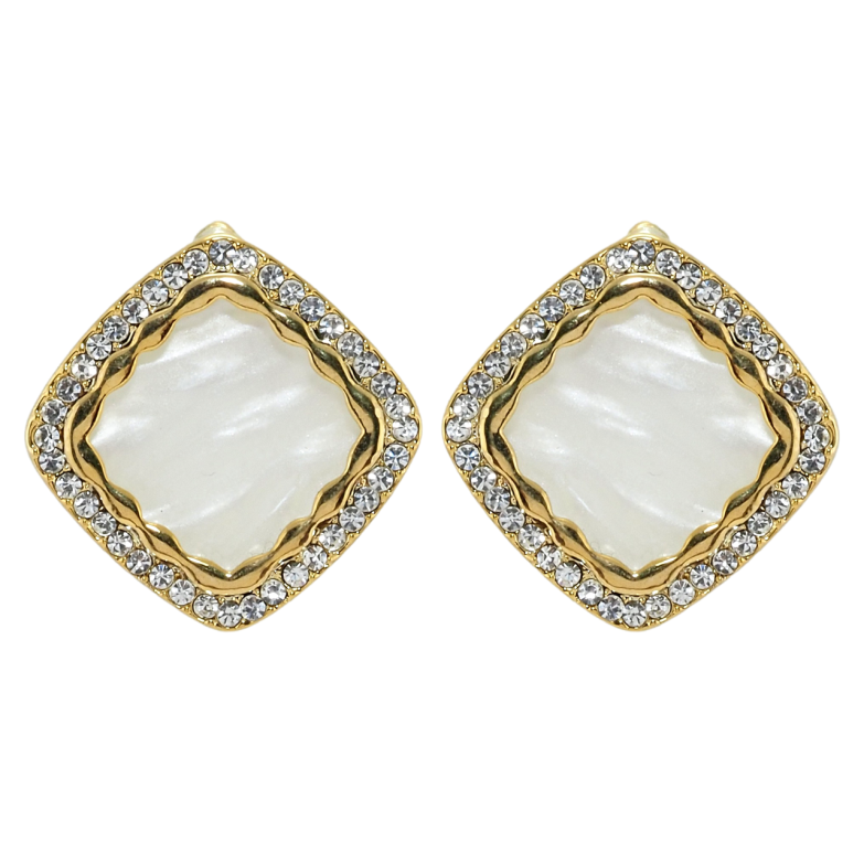 Сережки Xuping JEAN GOUJON Позолота 14K пусети Декоративні ромби 18х18мм фото №1