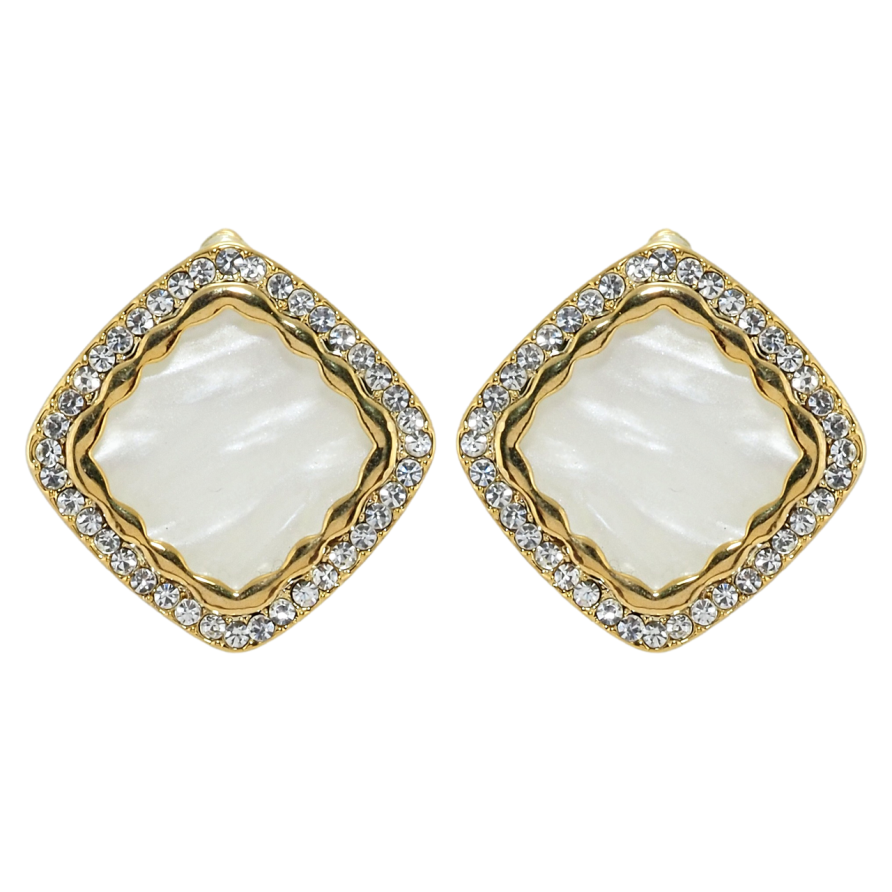 Сережки Xuping JEAN GOUJON Позолота 14K пусети Декоративні ромби 18х18мм фото №1