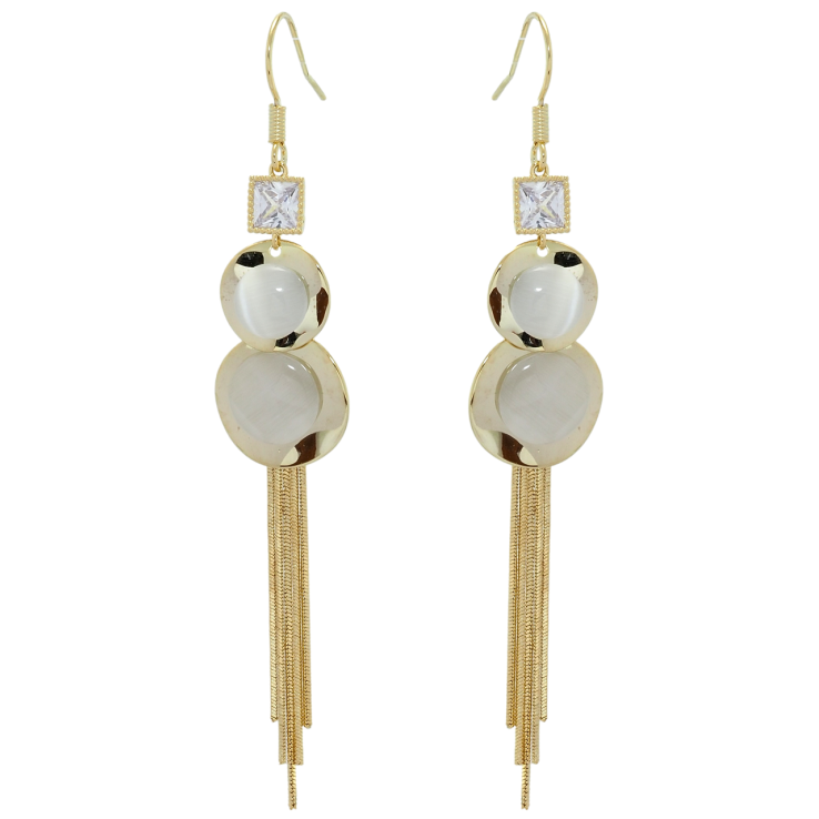 Сережки Xuping JEAN GOUJON Позолота 14K французький замок Підвіски з Котячим оком фото №12