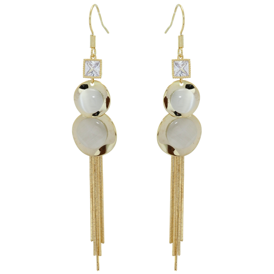 Сережки Xuping JEAN GOUJON Позолота 14K французький замок Підвіски з Котячим оком фото №1