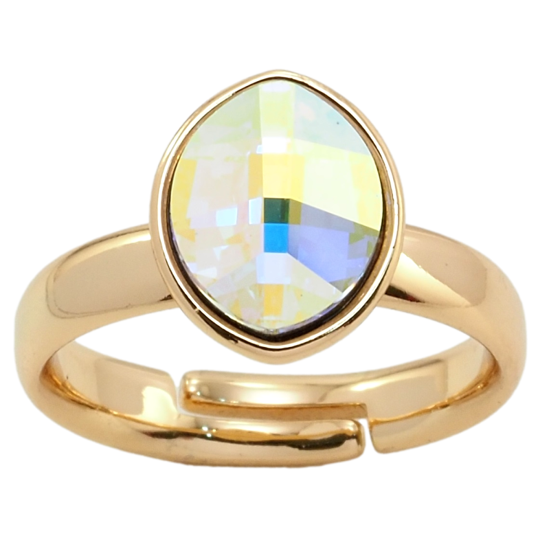 Каблучка Xuping колір 18K з кр-ми Swarovski Кристал АВ, 10х12мм фото №20