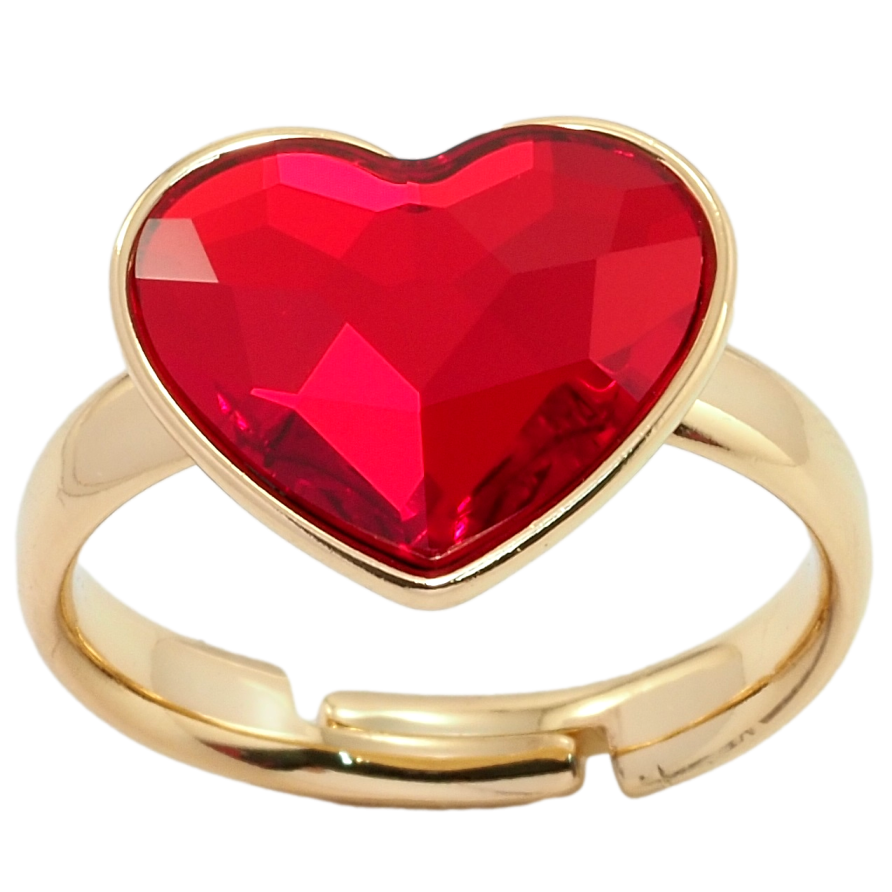 Каблучка Xuping колір 18K з кр-ми Swarovski Серце кристал Light Siam фото №1