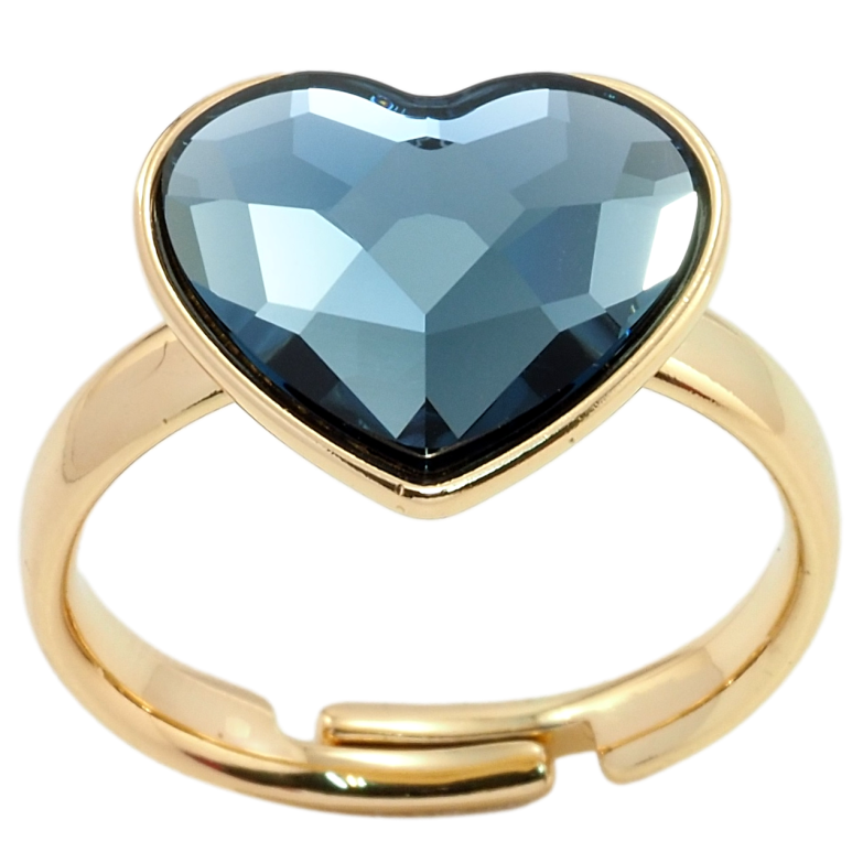 Каблучка Xuping колір 18K з кр-ми Swarovski Серце кристал Montana фото №1