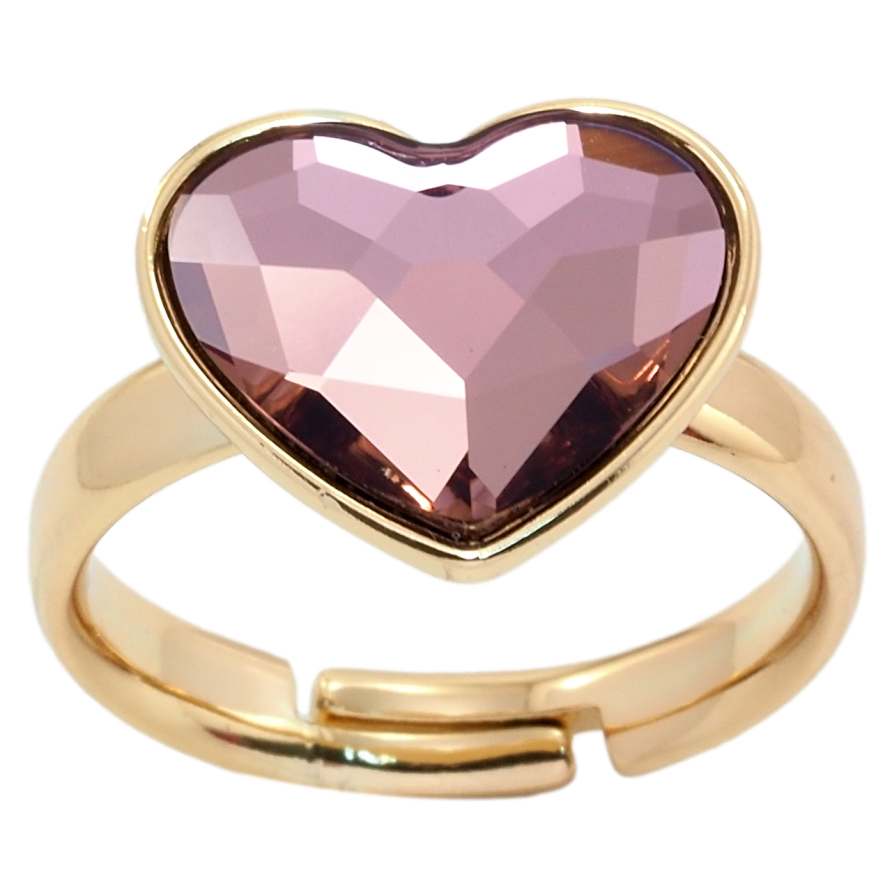 Каблучка Xuping колір 18K з кр-ми Swarovski Серце кристал Amethyst фото №1